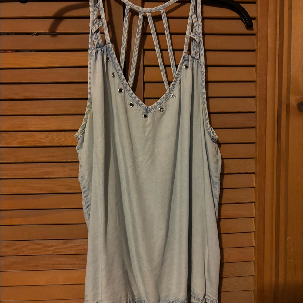 Light Blue Sleeveless Tank Top